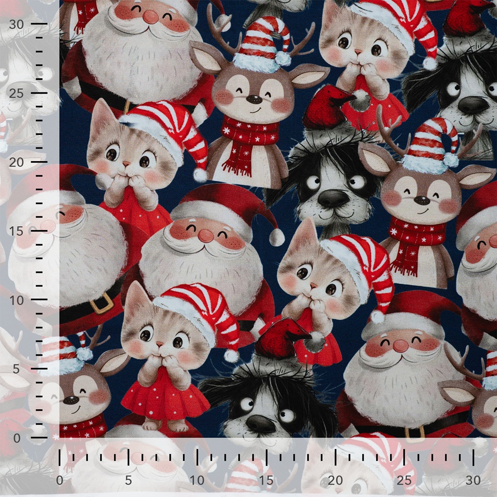 French Terry - Digitaldruck - Weihnachten - Santa Animals