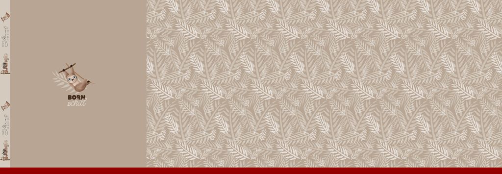 Hochwertiges Jersey-Panel "Lazy Jungle" von Mrs Mint Design für Swafing, niedliches Faultier-Motiv im Dschungel-Look, 95% Baumwolle & 5% Elasthan, Öko-Tex Standard 100, ideal für Baby- und Kinderkleidung