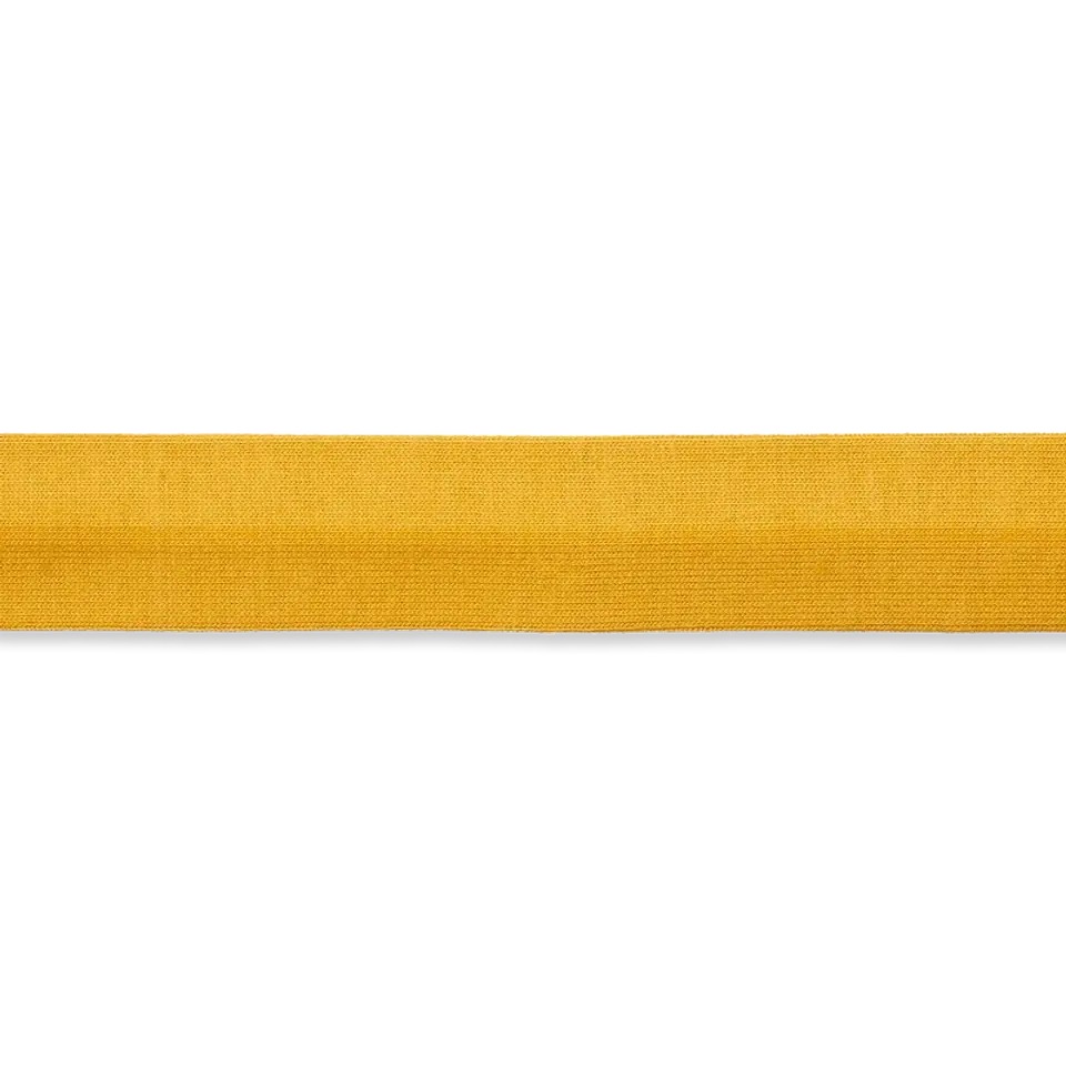 Jersey Band - Schrägband - Einfassband - gefalzt - Uni - 20mm - Curry 
