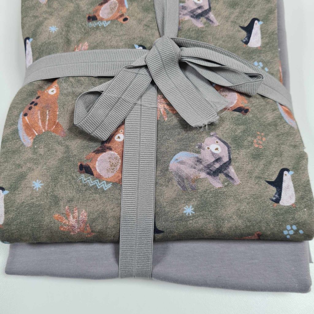 Stoffpaket  - 2 Meter Tüddelkram und Stoffe - Bär und Pinguin