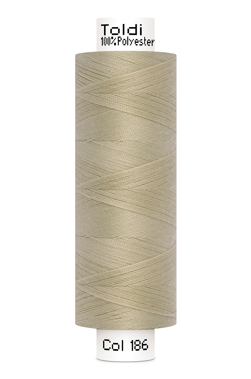 Gütermann Toldi Allesnäher Nähgarn in zeitlosem Beige (186), 500m Spule, reißfester Universalfaden aus Polyester für alle Stoffarten und Nähmaschinen.
