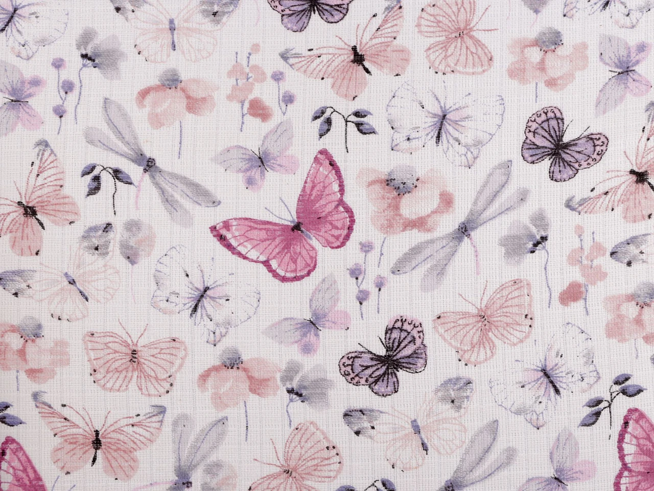 Stoffabschnitt - Musselin - Windelstoff - 100cm x 80cm - Schmetterlinge