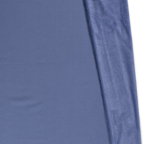 Alpenfleece - Sweat Stoff mit Plüschfell-Abseite - Uni - Indigoblau