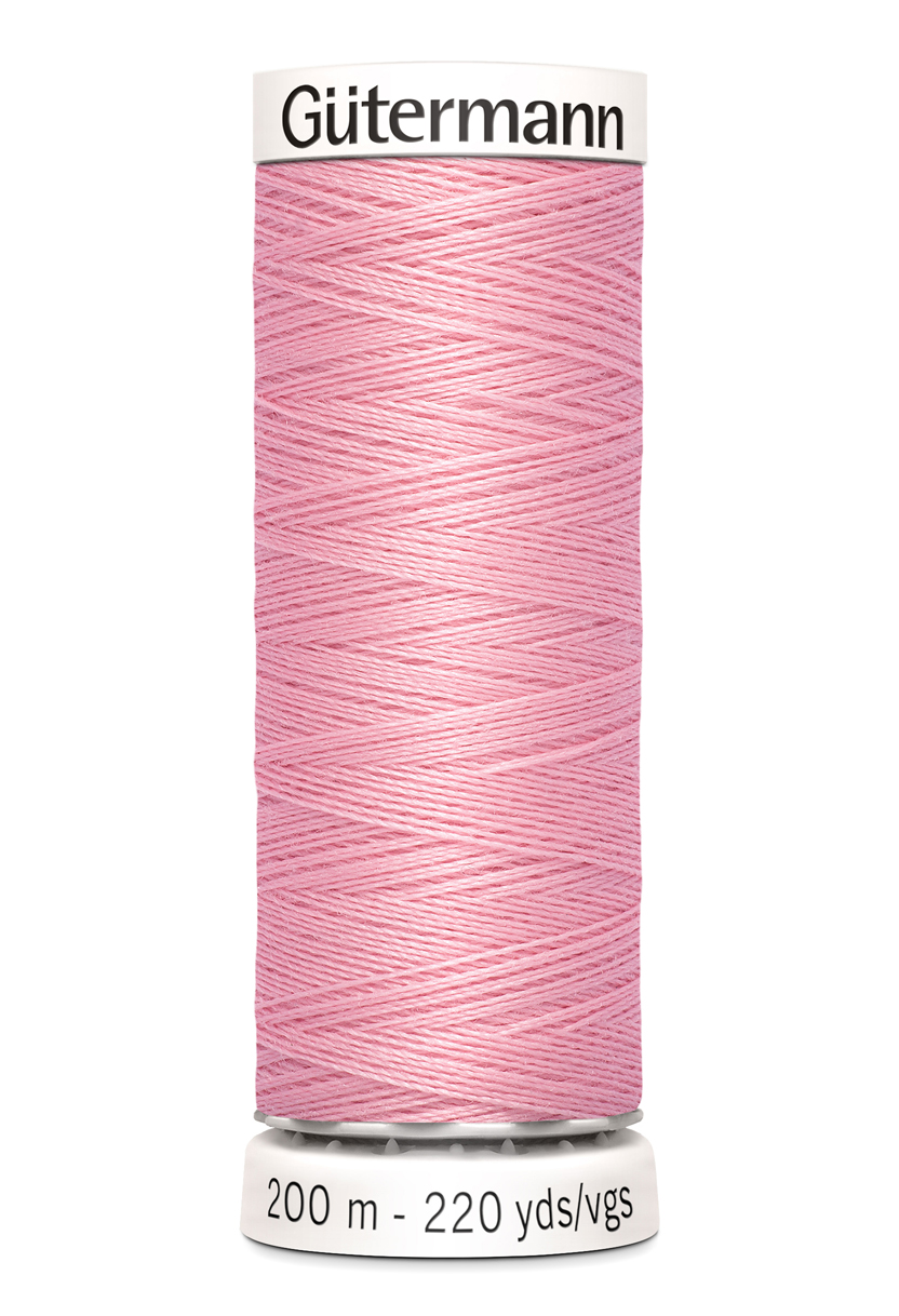 Gütermann Allesnäher 200 Meter in Rosa (43) – Hochwertiges Premium-Nähgarn aus 100% Polyester für alle Stoffe. Zartes rosa Nähgarn, reißfest und farbecht.