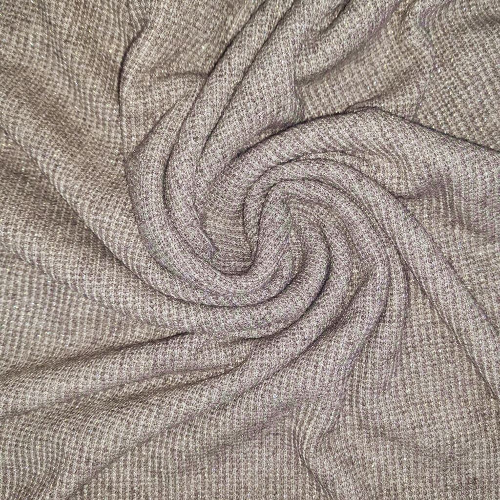 Strickstoff - Strick - Uni mit Lurex in Gold - Taupe