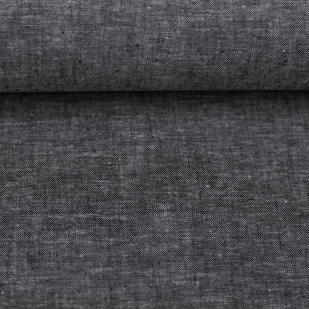 Leinen - Leinen Stoff - Swafing - Paul - Schwarz Stoffrest 130cm