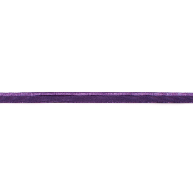 Elastisches Paspelband in Lila, 10mm Breite, hochwertige Meterware aus Polyamid-Mix für Lingerie, Sportmode und flexible Konturen.