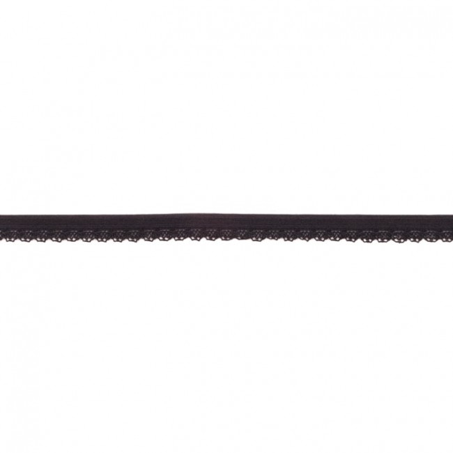 Elastische Spitze mit Bogenkante - 11 mm - Schwarz