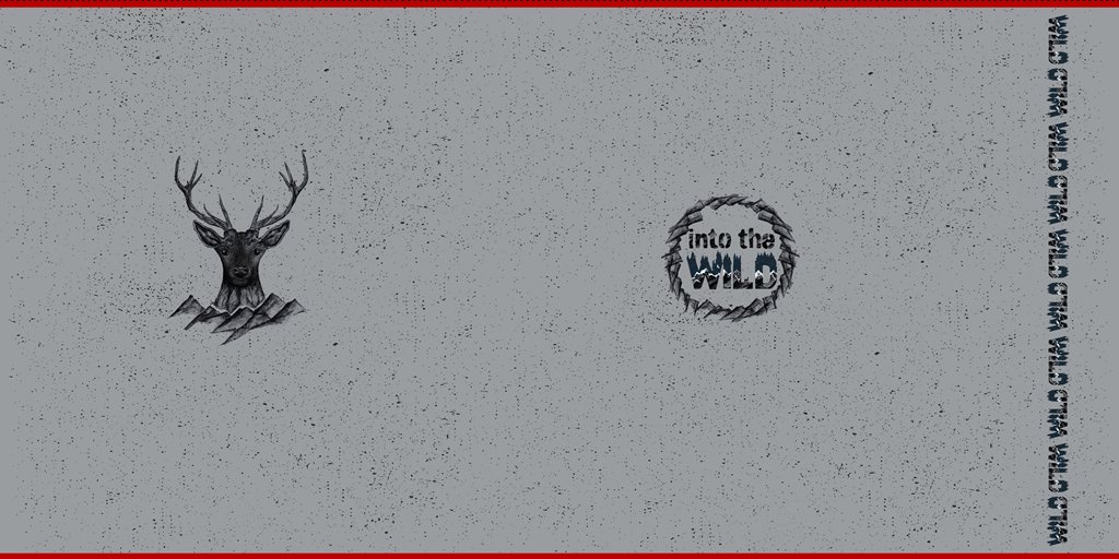 Panel - Into the Wild by Bienvenido Colorido - ca. 85cm x 160cm - Hirsch grau