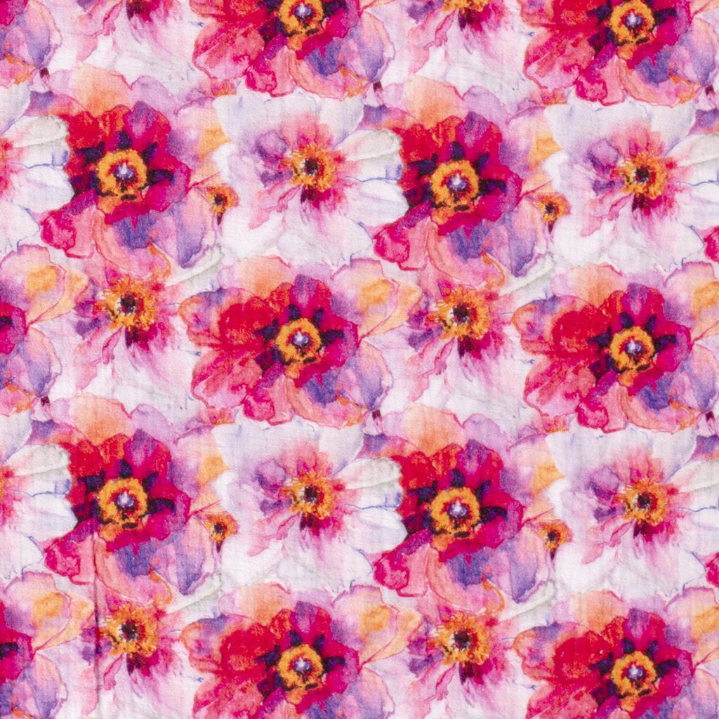 Musselin - Baumwolle - Digitaldruck - Bunte Blumen
