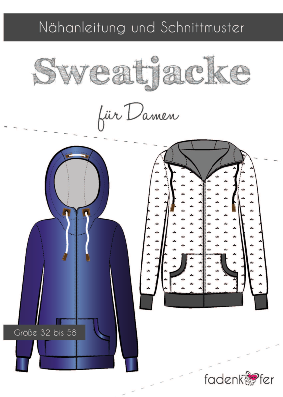 Papierschnittmuster Fadenkäfer - Sweatjacke Damen