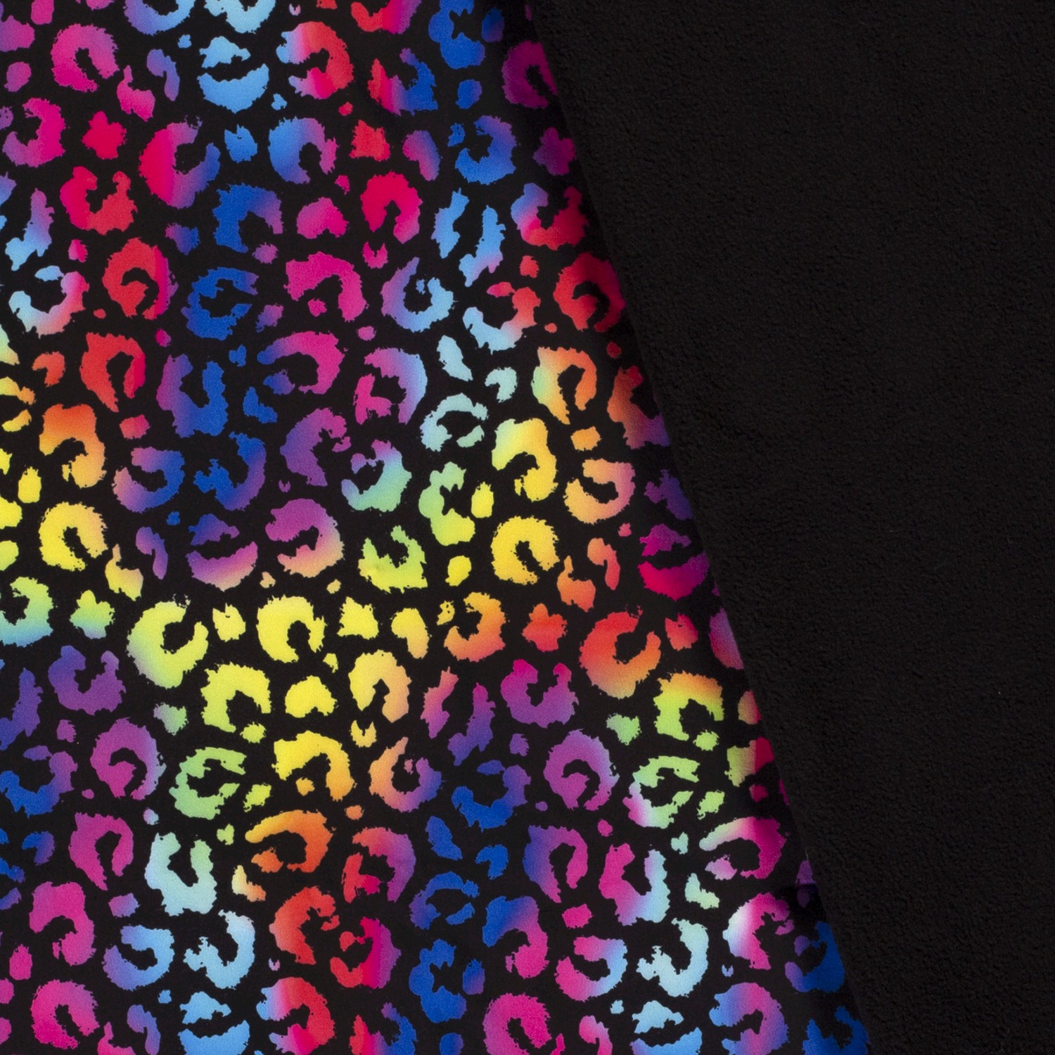 Softshell - Motiv Softshell mit Fleece Abseite - Leoprint im Rainbow Style