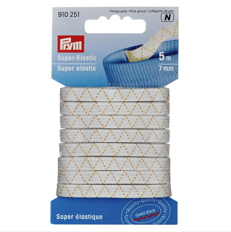 Prym - Super-Elastic 7 mm weiß - 5m Meter - 910251