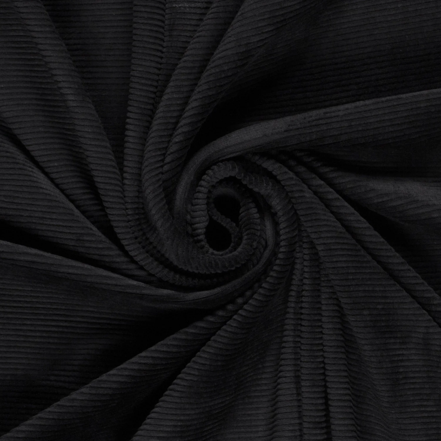 Nicky - Velours Rib -  Cordjersey - Uni - Schwarz