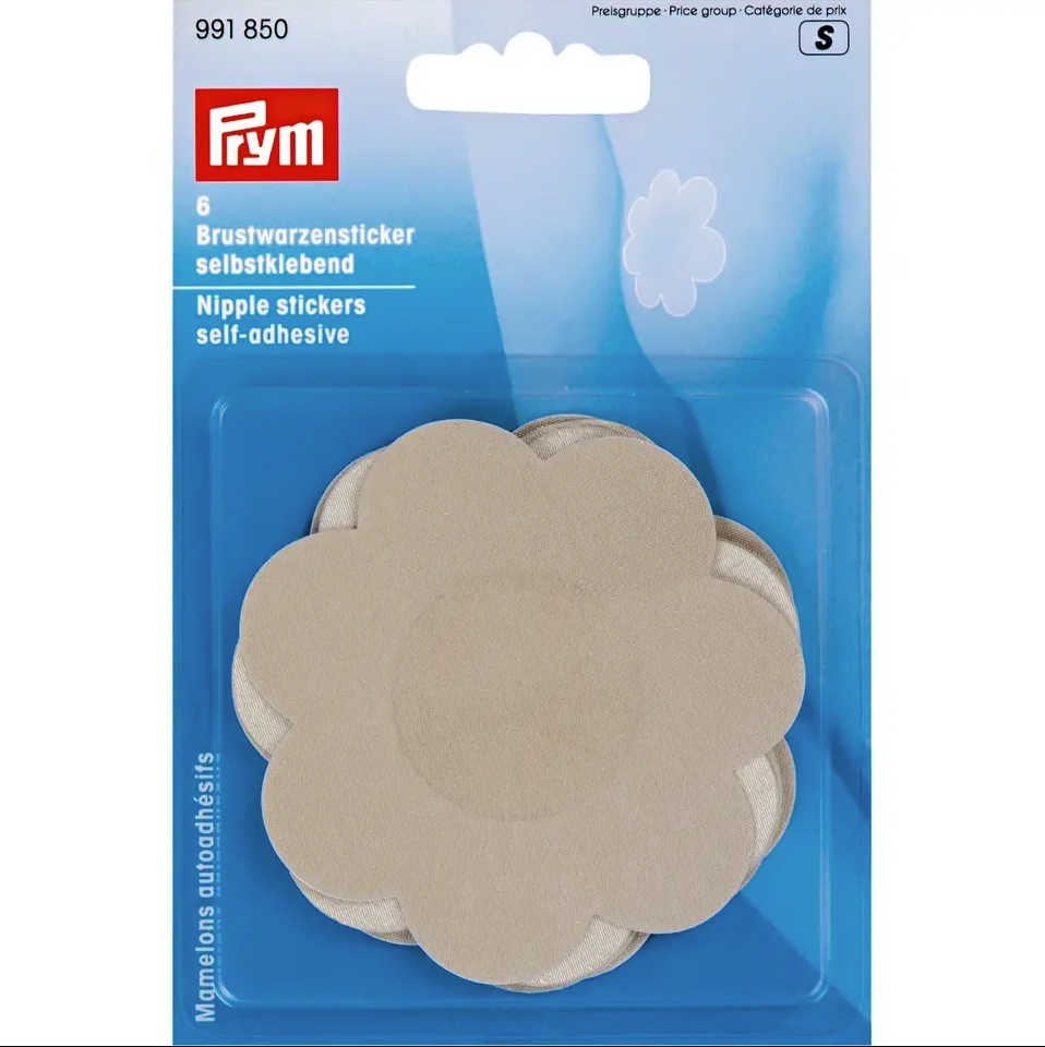 Prym Brustwarzensticker in Hautfarben – 4er Set selbstklebende, hautverträgliche Nippelpads aus Satin für diskreten Schutz unter transparenter oder enger Kleidung.