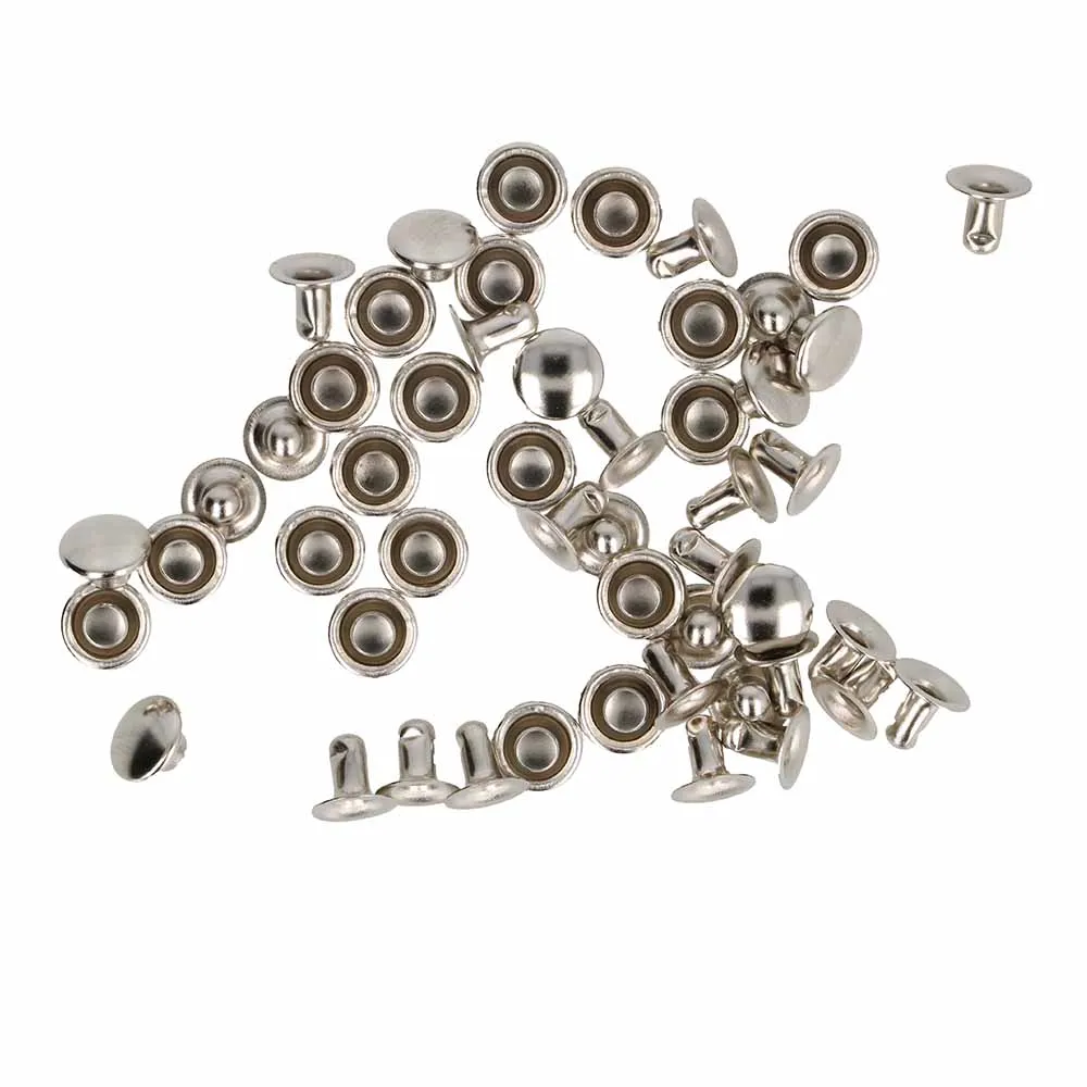 Nieten - Ziernieten Sets -  7mm - Nickel - 25 Stück