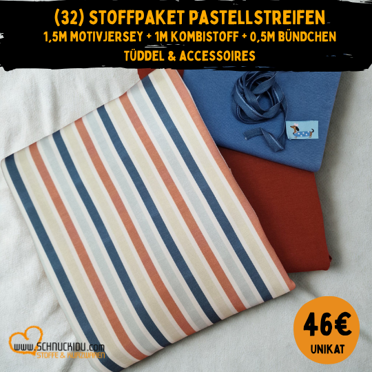 Stoffpaket - UNIKAT - Pastell Streifen