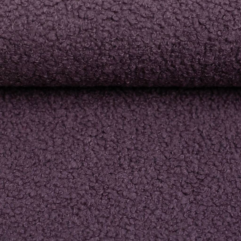 Swafing Teddy-Fleece-Bouclé in Lila, weicher Teddyplüsch, 100% Polyester, 390g/m², ideal für Jacken und Decken, Vorbestellung Juli/August 2026