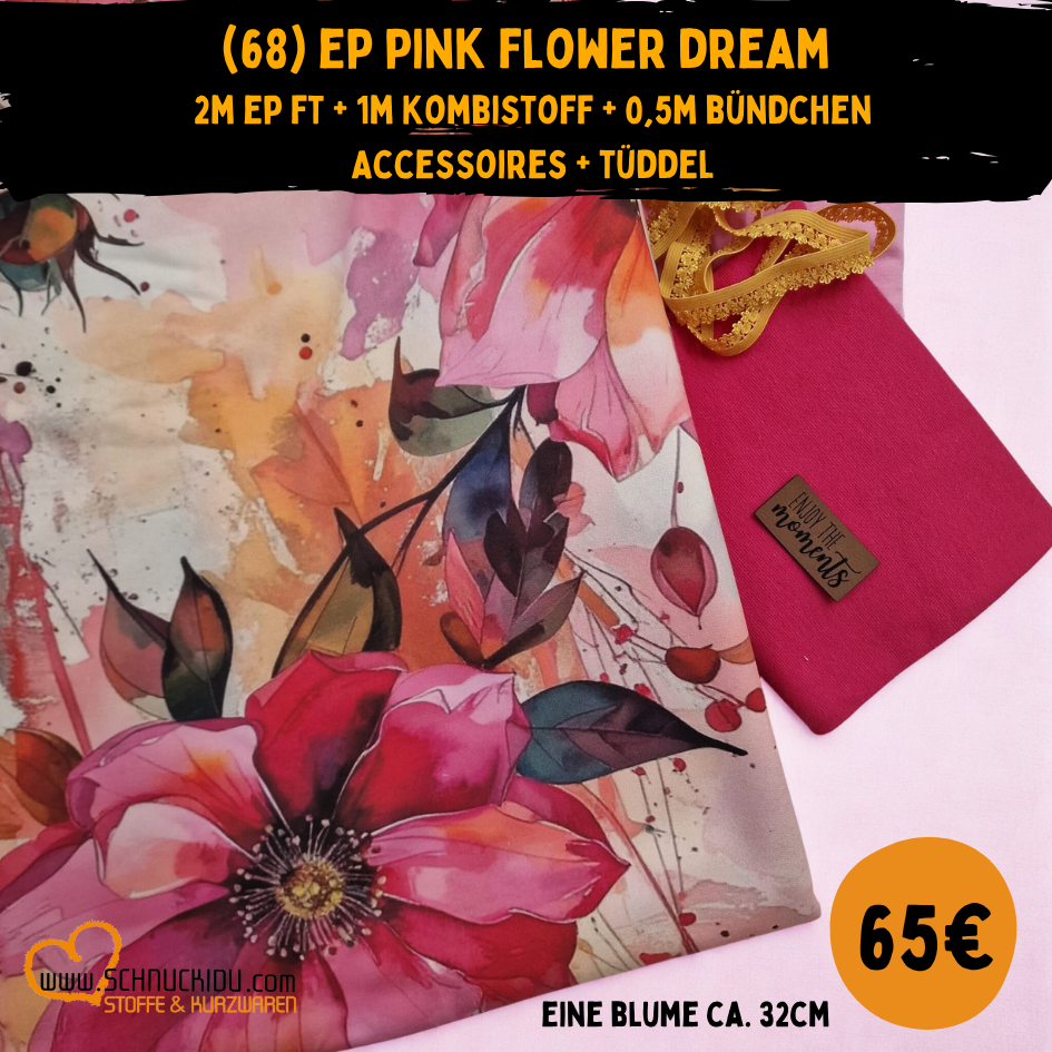 Stoffpaket - Unikat - Pink Flower Dream