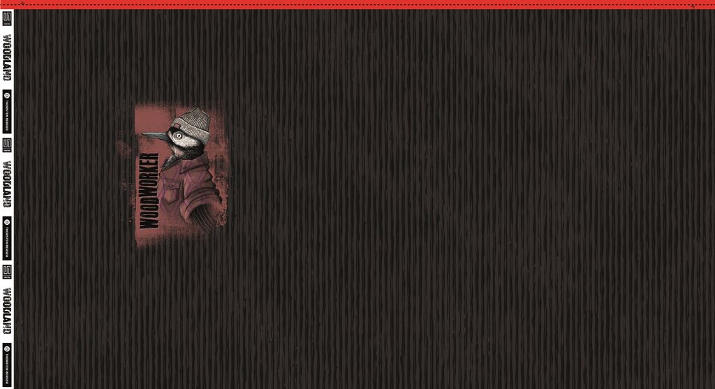 French Terry - Swafing - Panel - Woodworker Thorsten Berger -  85cm x 155cm - Dunkelbraun/Schwarz