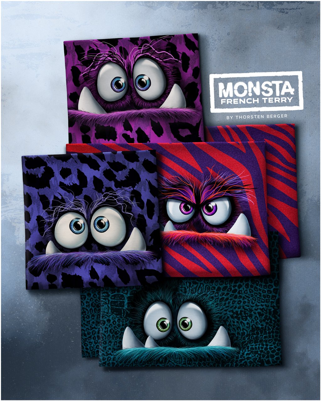 Vororder - French Terry - Monsta by Thorsten Berger - Kombistoff Petrol