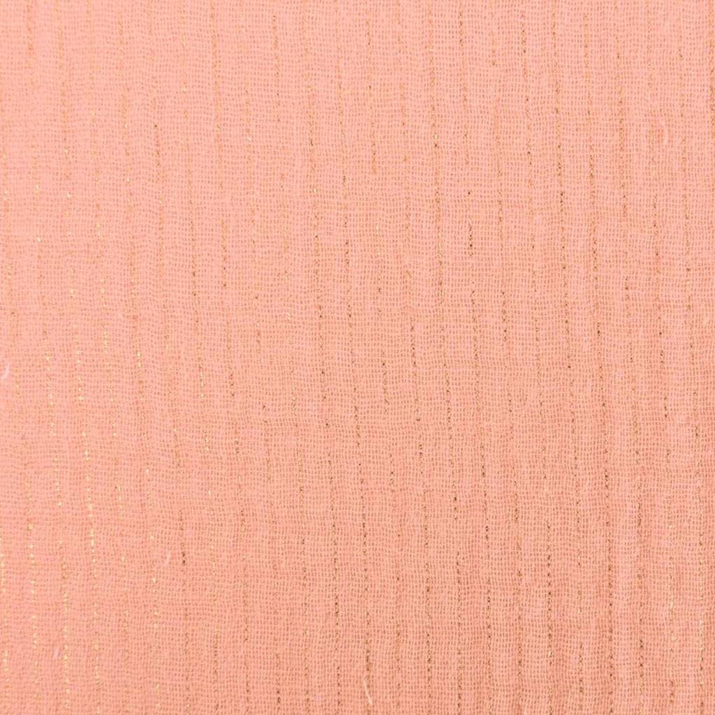 Musselin - Double Gauze - Mullstoff - Digitaldruck - Streifen in Gold auf  Rosa
