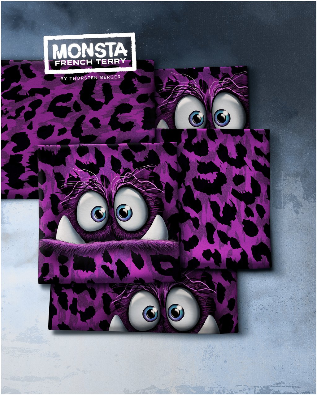 Vororder - French Terry - Monsta by Thorsten Berger - Kombistoff Pink