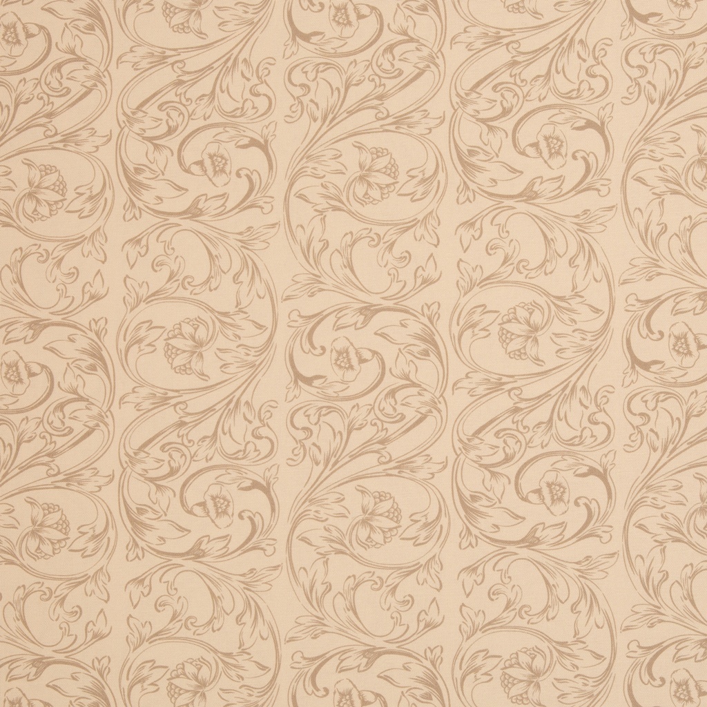 Swafing Canvas Dekostoff Bloom & Berry by Lausemia Beige – Fester Baumwollstoff mit edlem Blumen-Rankenmuster für Taschen und Heimtextilien.