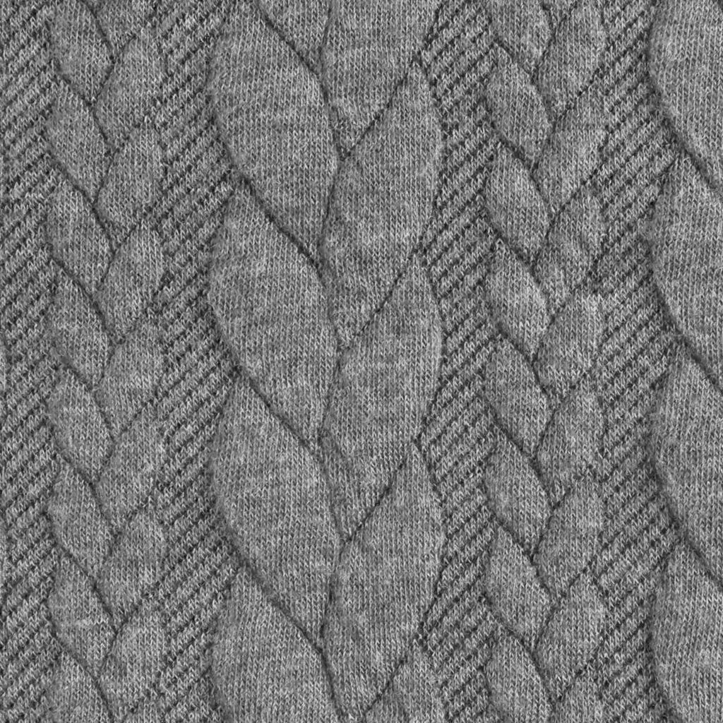 Jacquardjersey - Edles Zopfmuster - Dunkelgrau