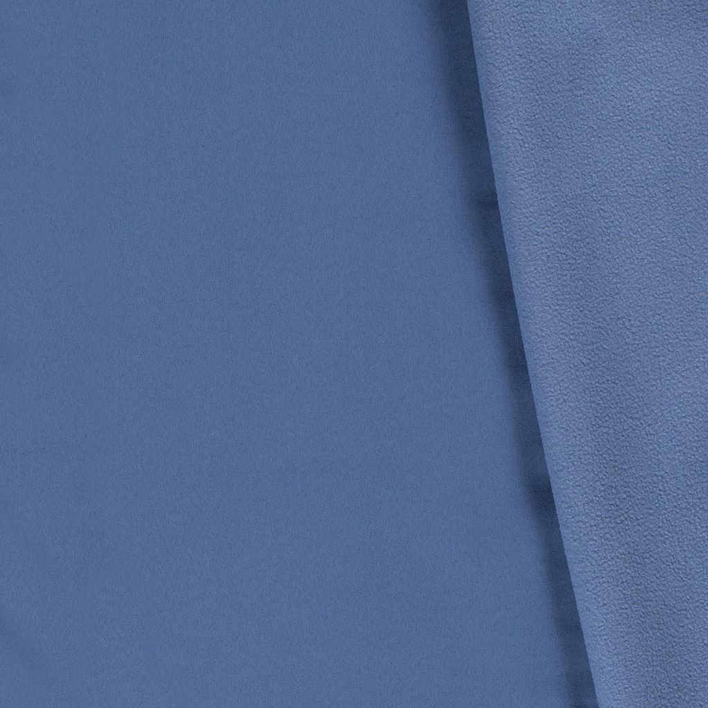 Softshell mit Plüschabseite - Uni - Mittelblau