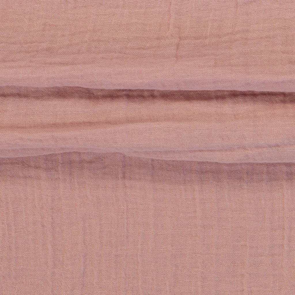 Musselin - Double Gauze - Mullstoff -  Baumwolle - Uni - Altrosa