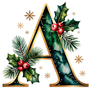 Personalisierter DTF Bügelbild Buchstabe für Weihnachtsservietten in 12cm – Lieferdatum ab 2026