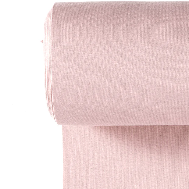 Bündchen Stoff Feinripp Uni in Nude – elastische Baumwoll-Schlauchware