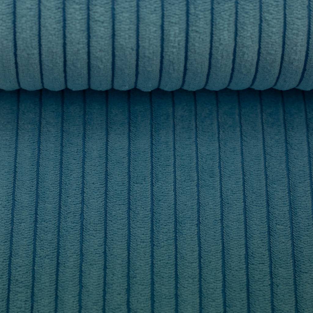 Swafing Breitcord Wanja in Petrol, robuster Cordstoff, 100% Polyester, 380g/m², ideal für Taschen und Kleidung, Schnuckidu Vorbestellung