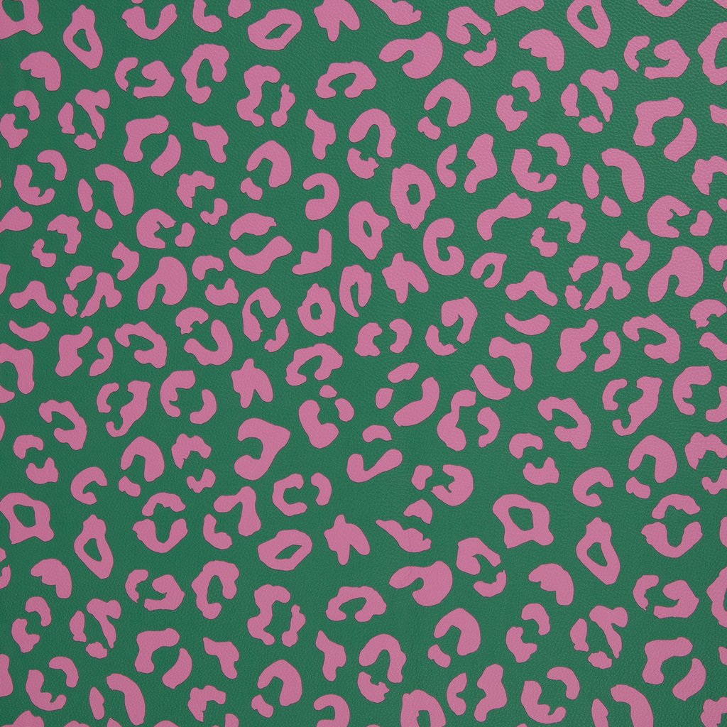Kunstleder Happy Leo by Cherry Picking - Grün/Pink Kunstleder Happy Leo by Cherry Picking - Grün/Pink