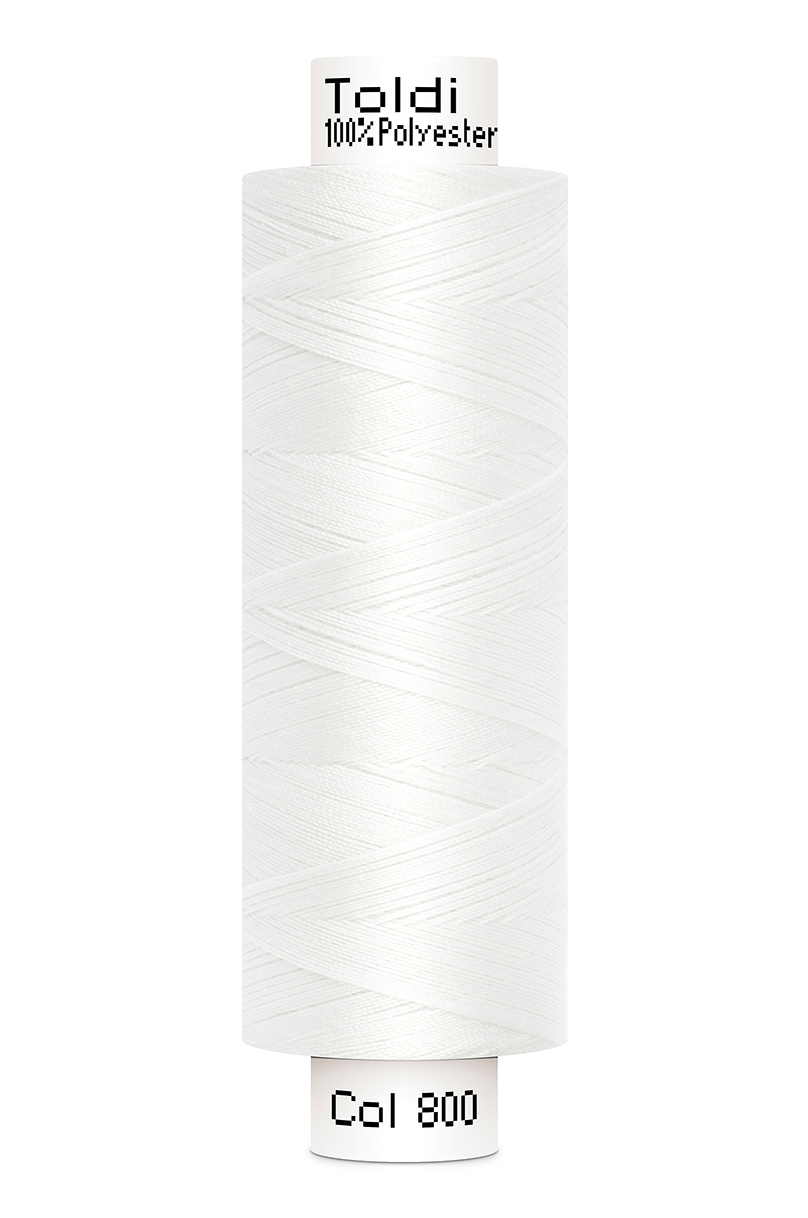 Gütermann Allesnäher Toldi 500 Meter in Weiß (800) – Hochwertiges Nähgarn aus 100% Polyester für Nähmaschinen und Handarbeiten.