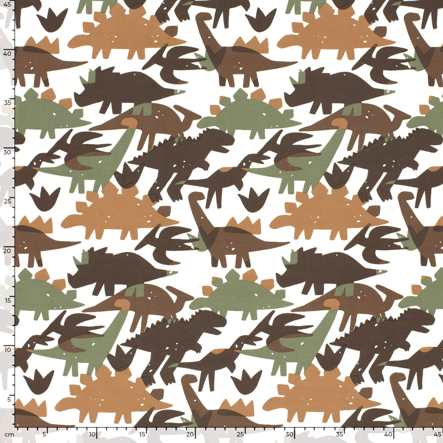  Motivjersey - Digitaldruck - Dinos in Braun