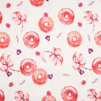 Baumwolljersey - Motivjersey - Kleine Donuts