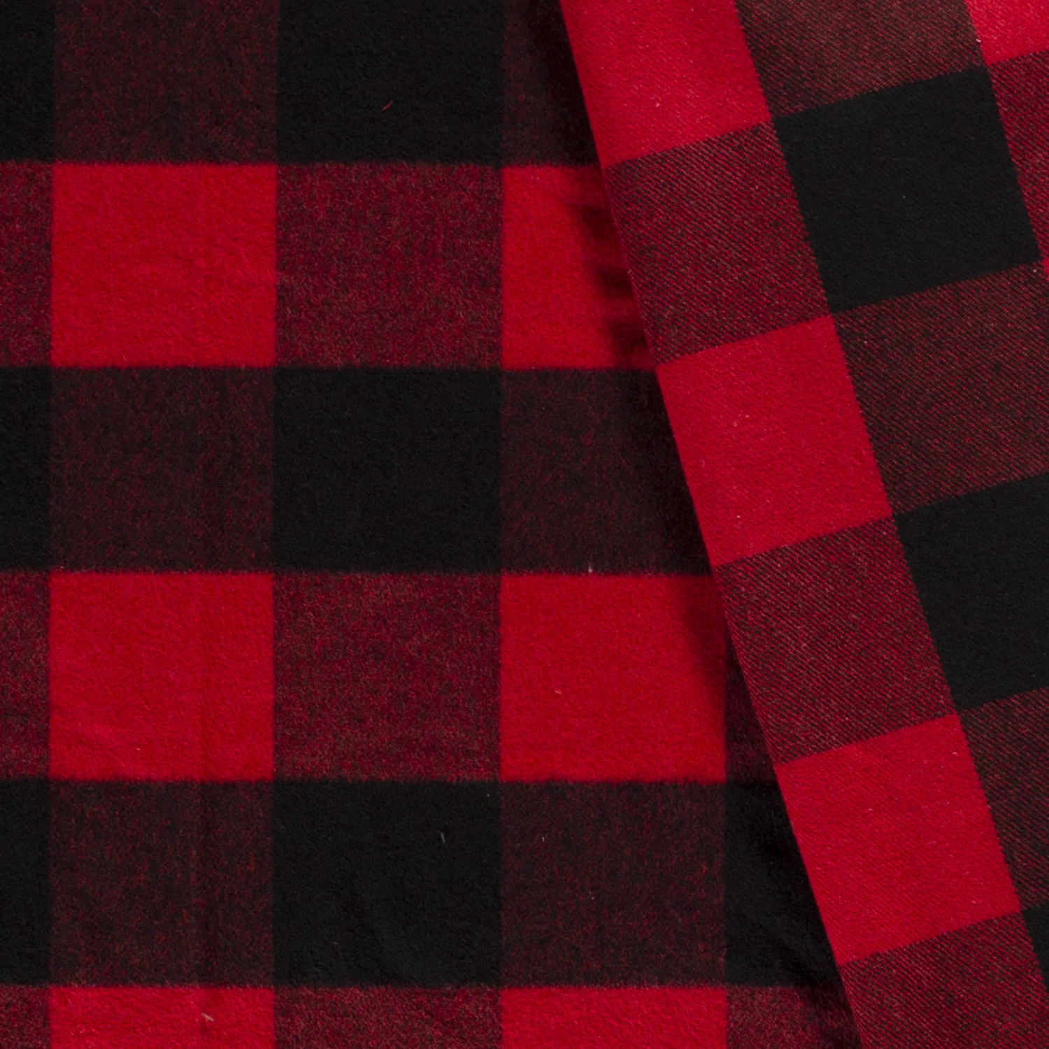 Fleece - Fleece Stoff - Baumwollfleece- Motiv - Karomuster in Rot