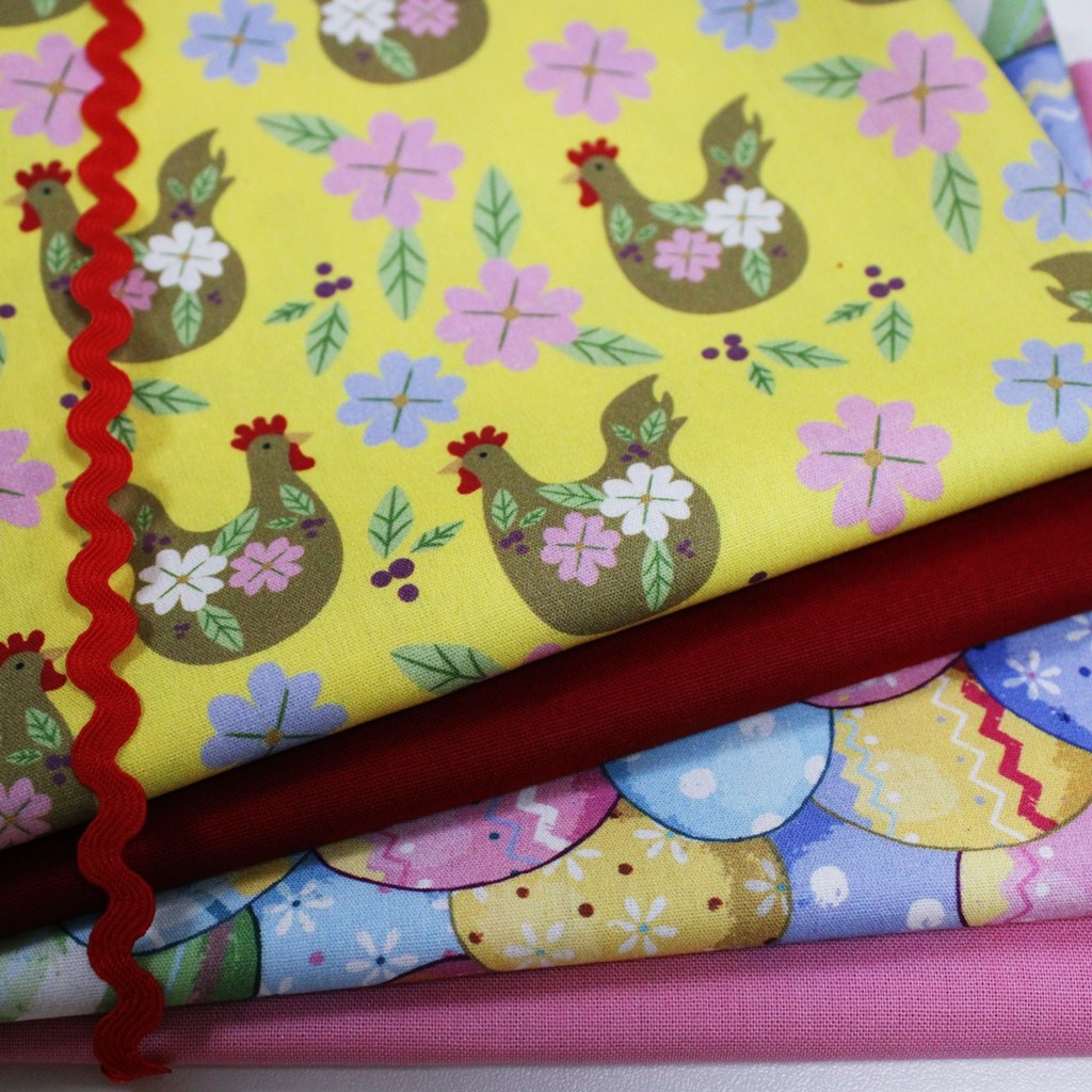 Stoffpaket Patchwork - Patchworkpaket - Quiltpaket - Hühnerparty