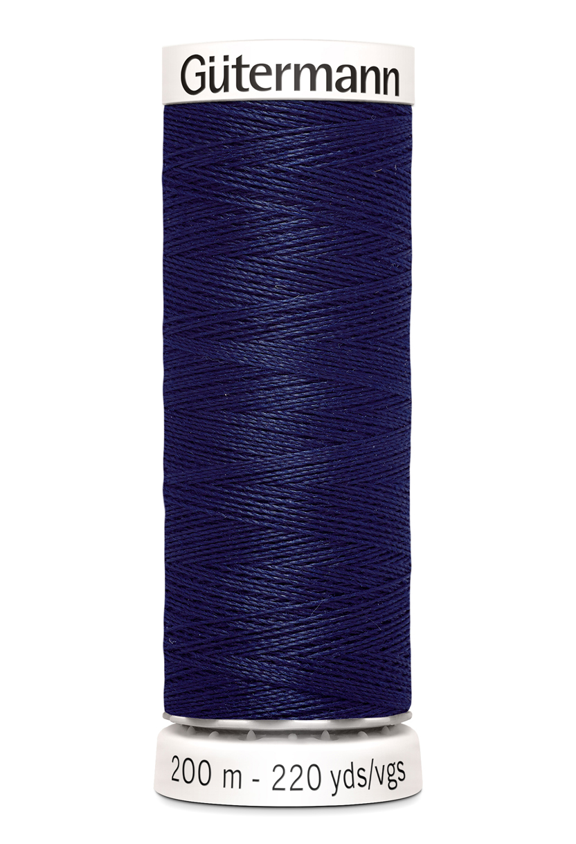 Gütermann Allesnäher 200 Meter in Navy (310) – Hochwertiges Premium-Nähgarn aus 100% Polyester für alle Stoffe. Tief dunkelblauer Allesnäher, reißfest und farbecht.