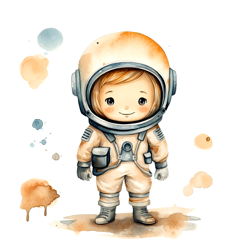 Bügelbild - Plott - Astronaut braun - ca. 13cm x 11cm