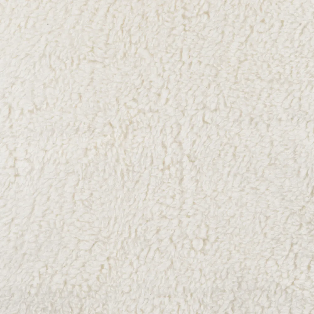 Weicher Teddyfleece Stoff in Ecru Naturweiß flauschiger Plüsch Meterware