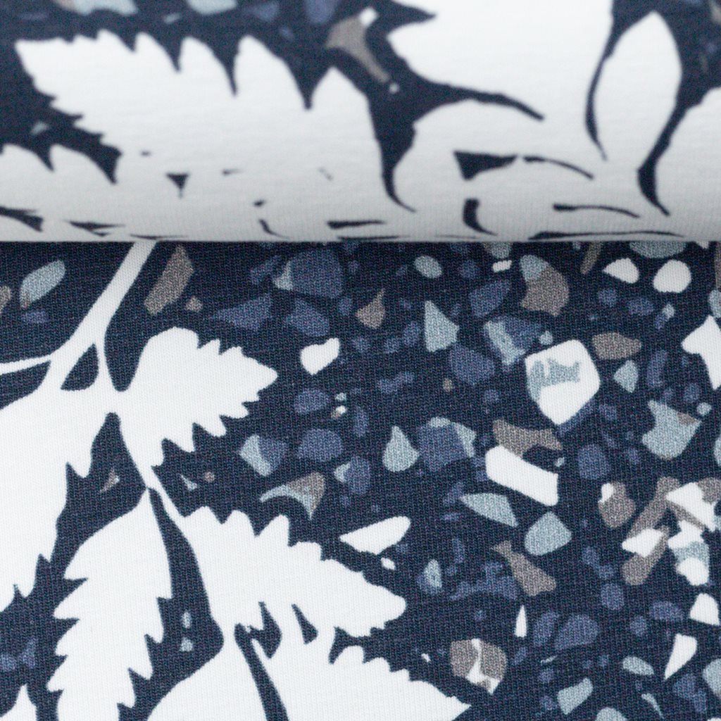 Baumwoll Jersey - Jersey Stoff - Swafing - Marvelous Fern by lycklig design - Farn auf Steine Stoffrest 100cm