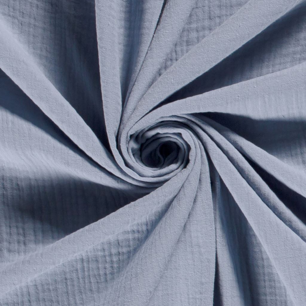 Musselin - Mullstoff - Baumwolle - Uni - Babyblau