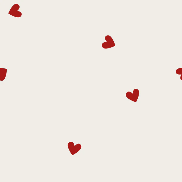 Musselin - Baumwolle - Stickerei - Herzen