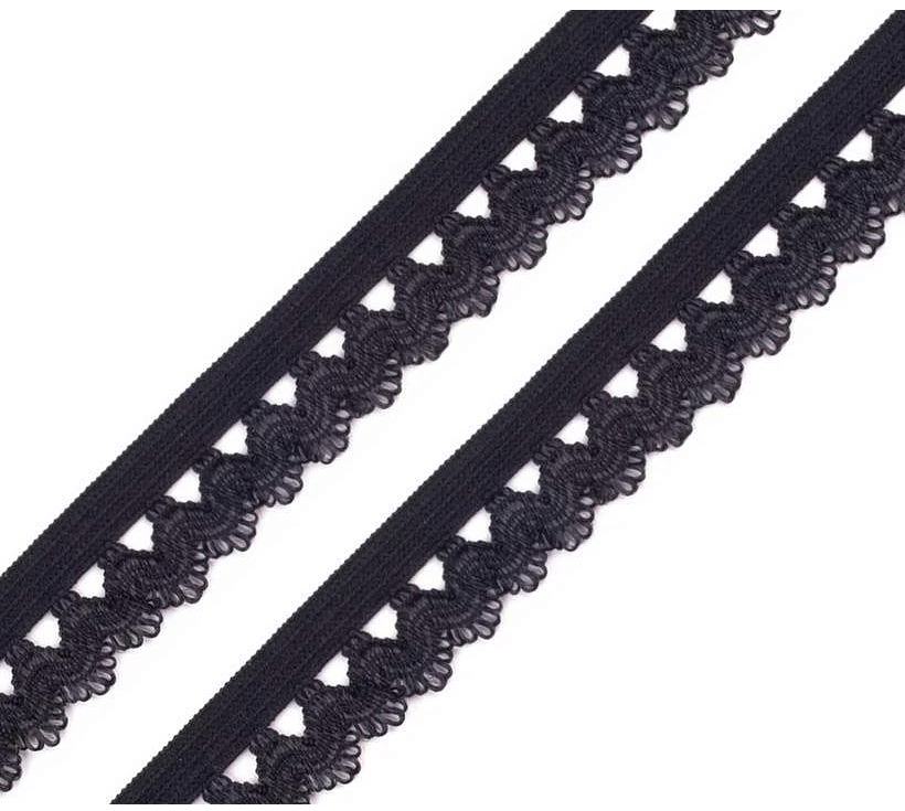Wäschegummi  - Spitze - 15 mm - Schwarz