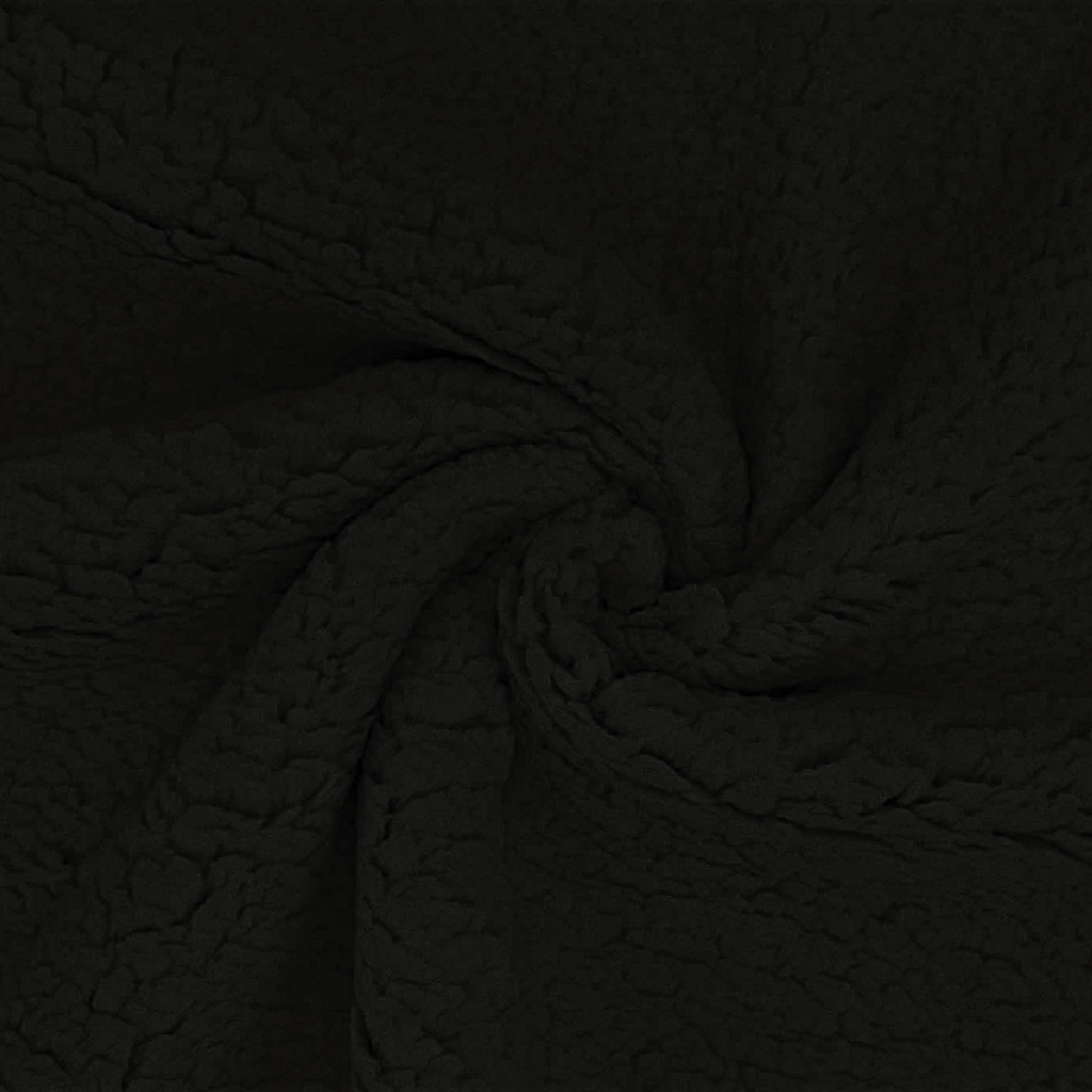 Teddyfleece - Teddy Stoff - Kuschelstoff - Plüsch - Schwarz
