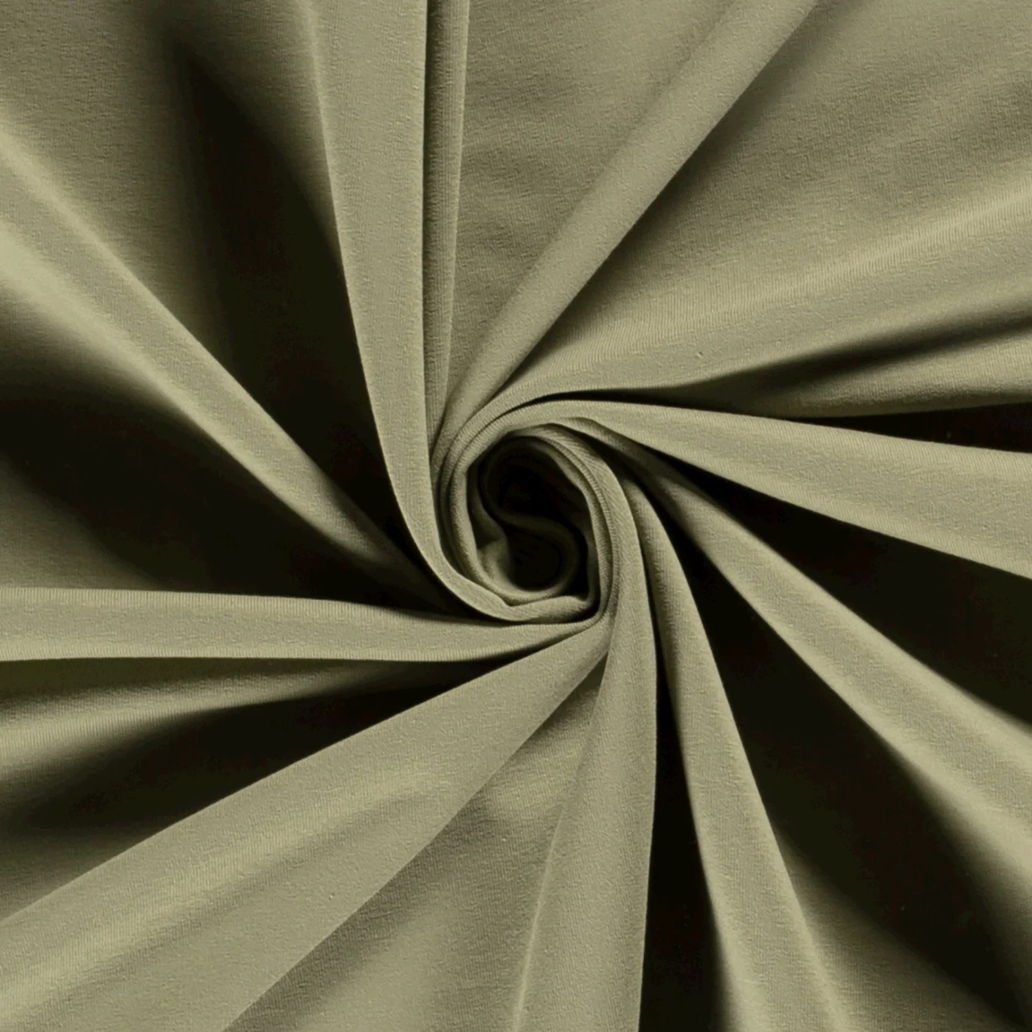 French Terry Sommersweat Uni in Olive – gedecktes Olivgrün, Loop-Back, Öko-Tex Standard 100, Baumwollstoff elastisch