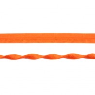 Elastisches Jacquard-Einfassband in glänzendem Orange, 20mm Breite, hochwertige Meterware mit feiner Webstruktur für Sportmode, Lingerie und elastische Abschlüsse.